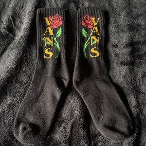Vans Socks with Rose Design